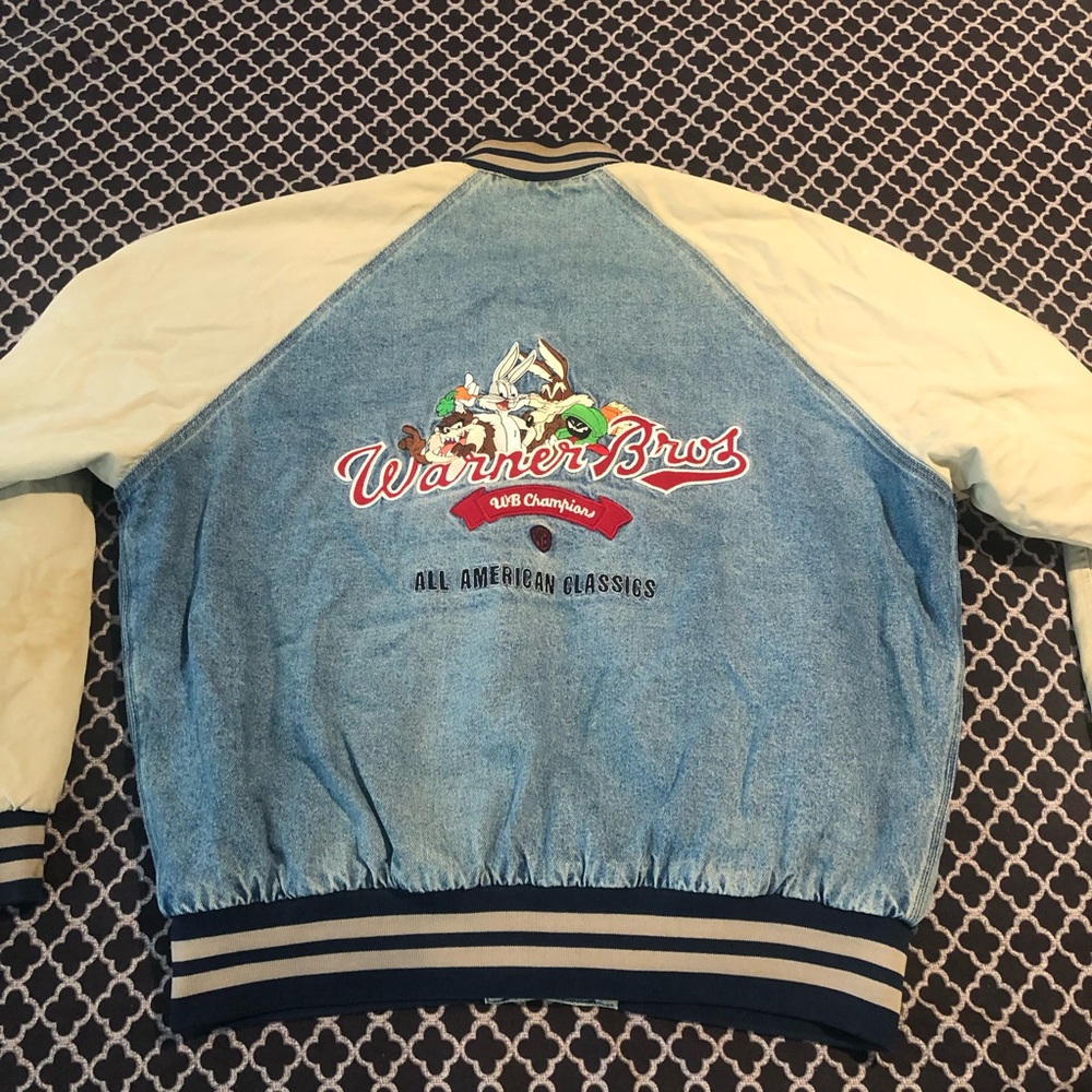 VTG 2001 Warner Bros Studios Looney Tunes Champions Varsity Jacket Sz Large FF18